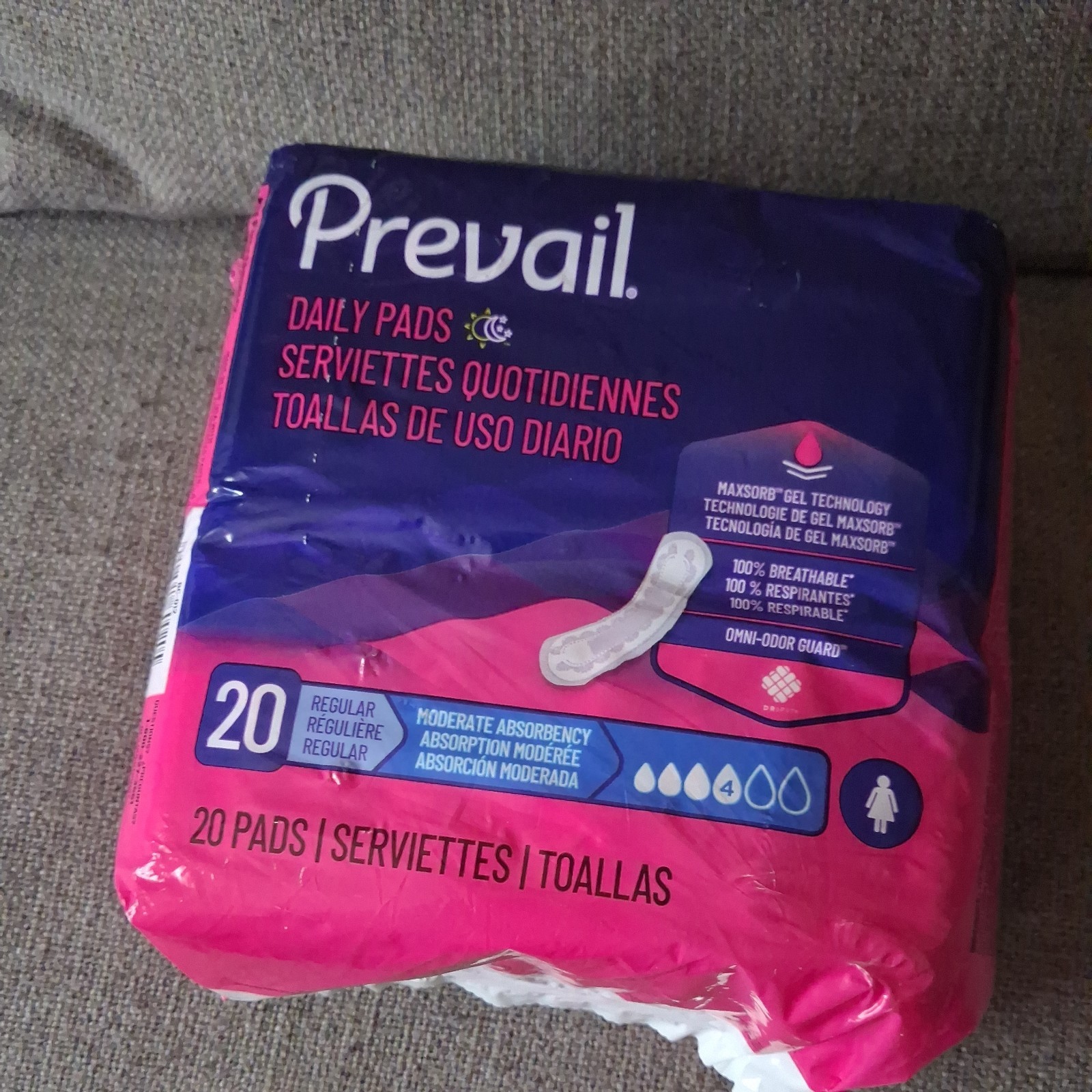 Prevail Daily Incontinent Pad 10.6 Inch Regular Length 64 20 Ct