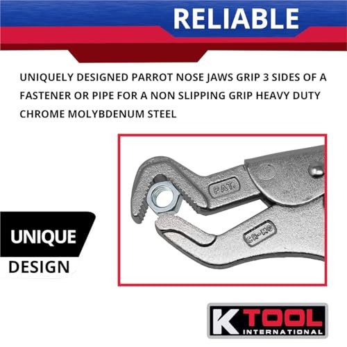 Adjustable Parrot Nose Pliers 54053 – Non-Slip Three-Side Jaw Grip – Chrome
