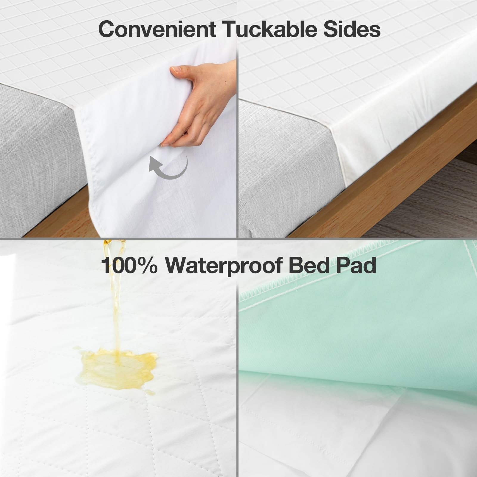 2 PCS Bed Pads Washable Waterproof Twin Incontinence Pee Pad 38×36 Inch