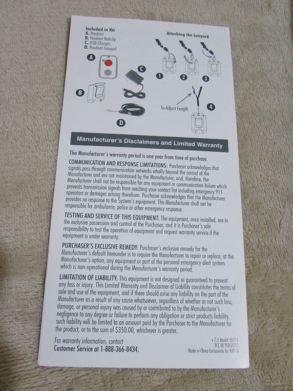 LogicMark Notifi911+ Mobile Medical Alert Pendant *Tested/Working*
