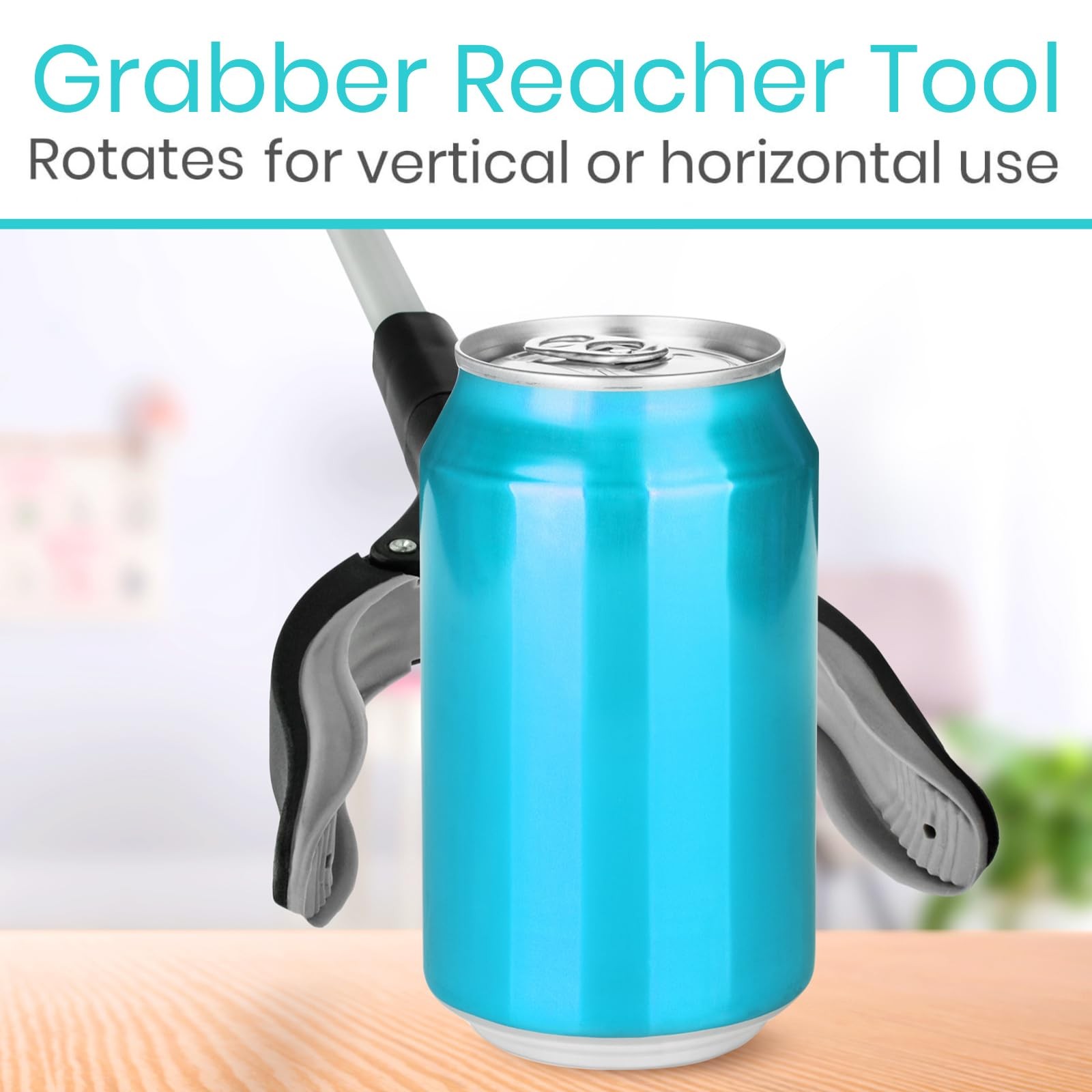 Vive Reacher Grabber 32″ – Extra Long Mobility 2.6 Foot (Pack of 1), Silver