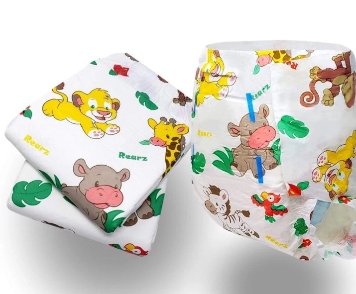 Abdl 2-Pack of Rearz Safari Adult Diapers Plastic Backed Size Small S New
