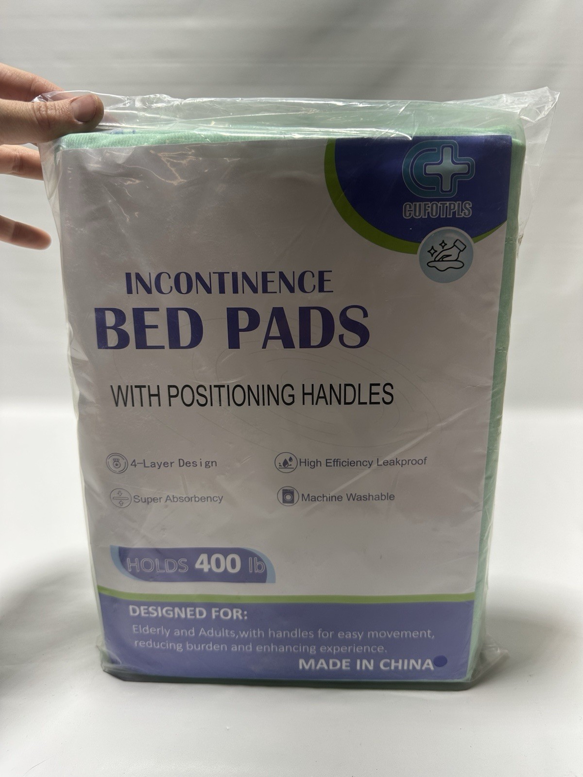 Improvia Positioning Bed Pad 34×52 Waterproof 8 Handles