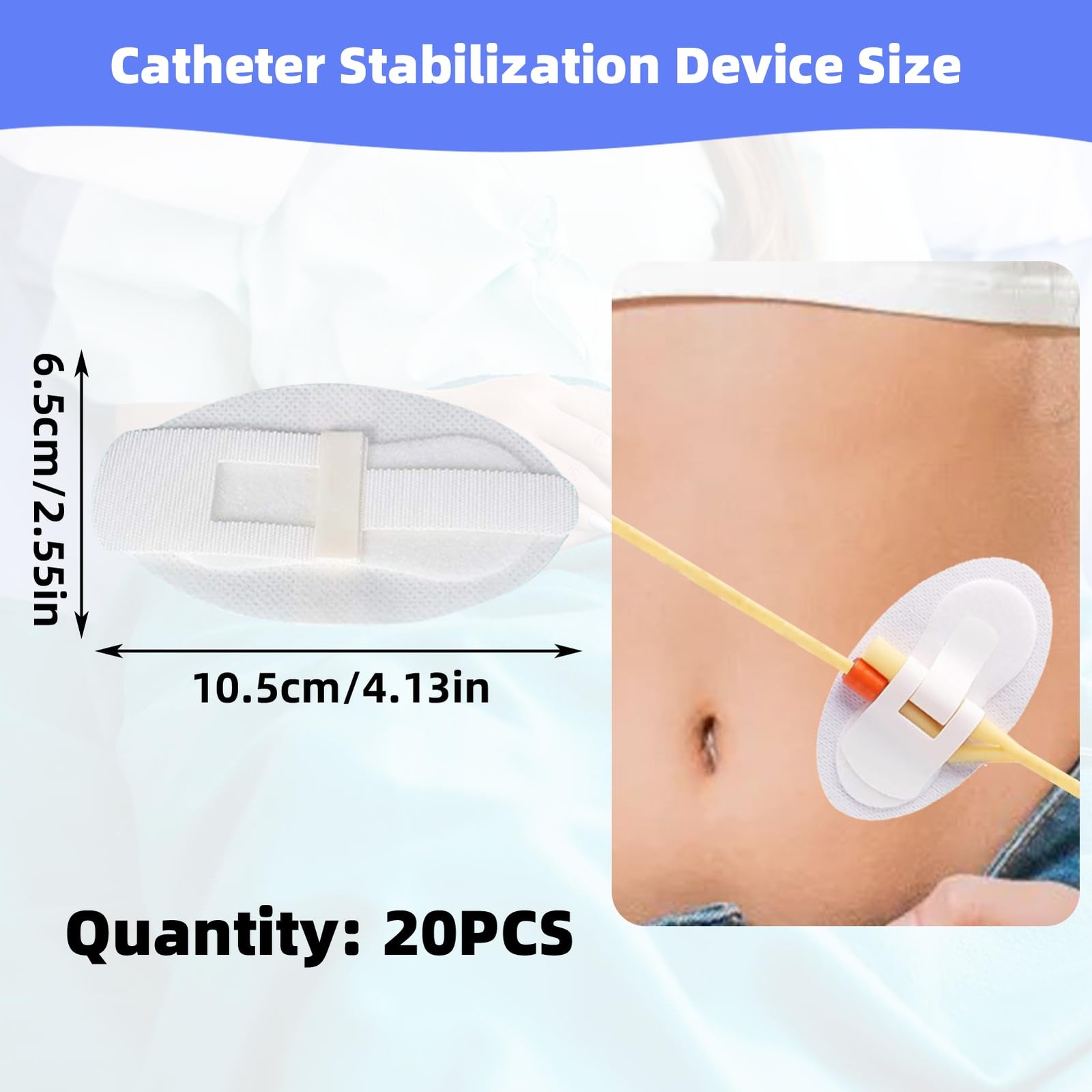 20Pcs Foley Catheter Stabilization Device, Catheter Tube Holder, Adhesive Cathet