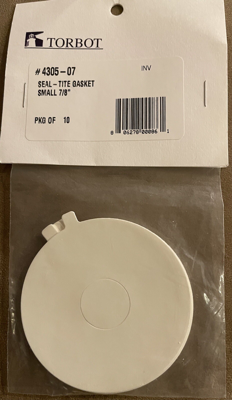 TORBOT 4305-07 Seal Tite Gasket – Small – 7/8” – Pkg Of 10 – New