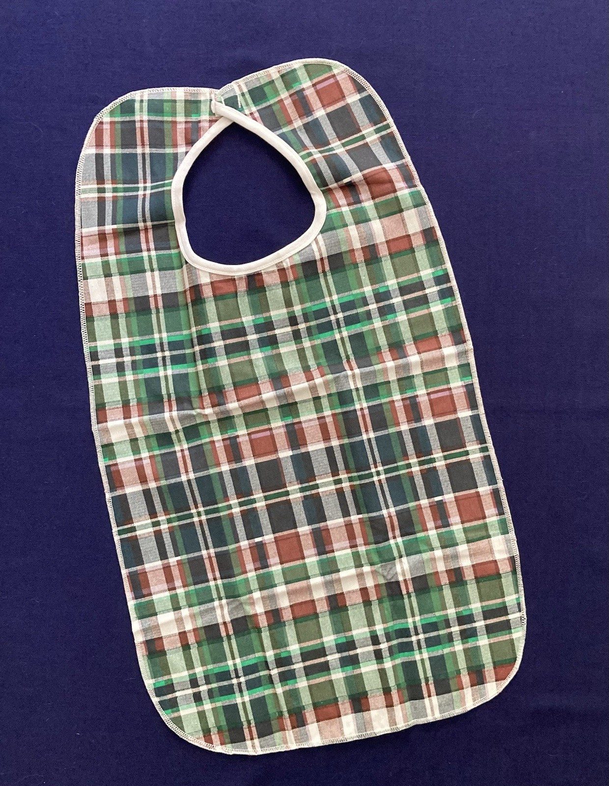 Plaid Deluxe Patient Bib 18×30 Essential Medical Supply C3045 Washable One Size