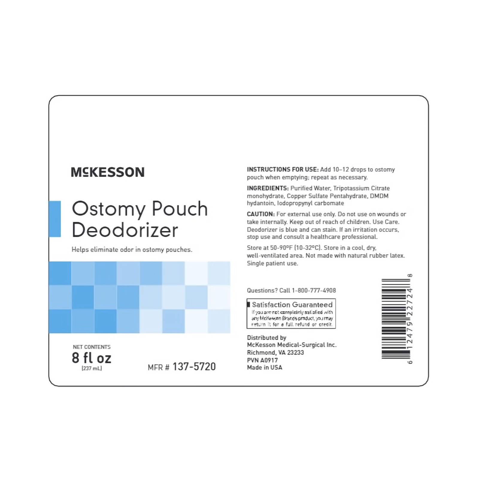 McKesson Ostomy Appliance Deodorant 8 oz. Squeeze Bottle Unscented 6 Ct