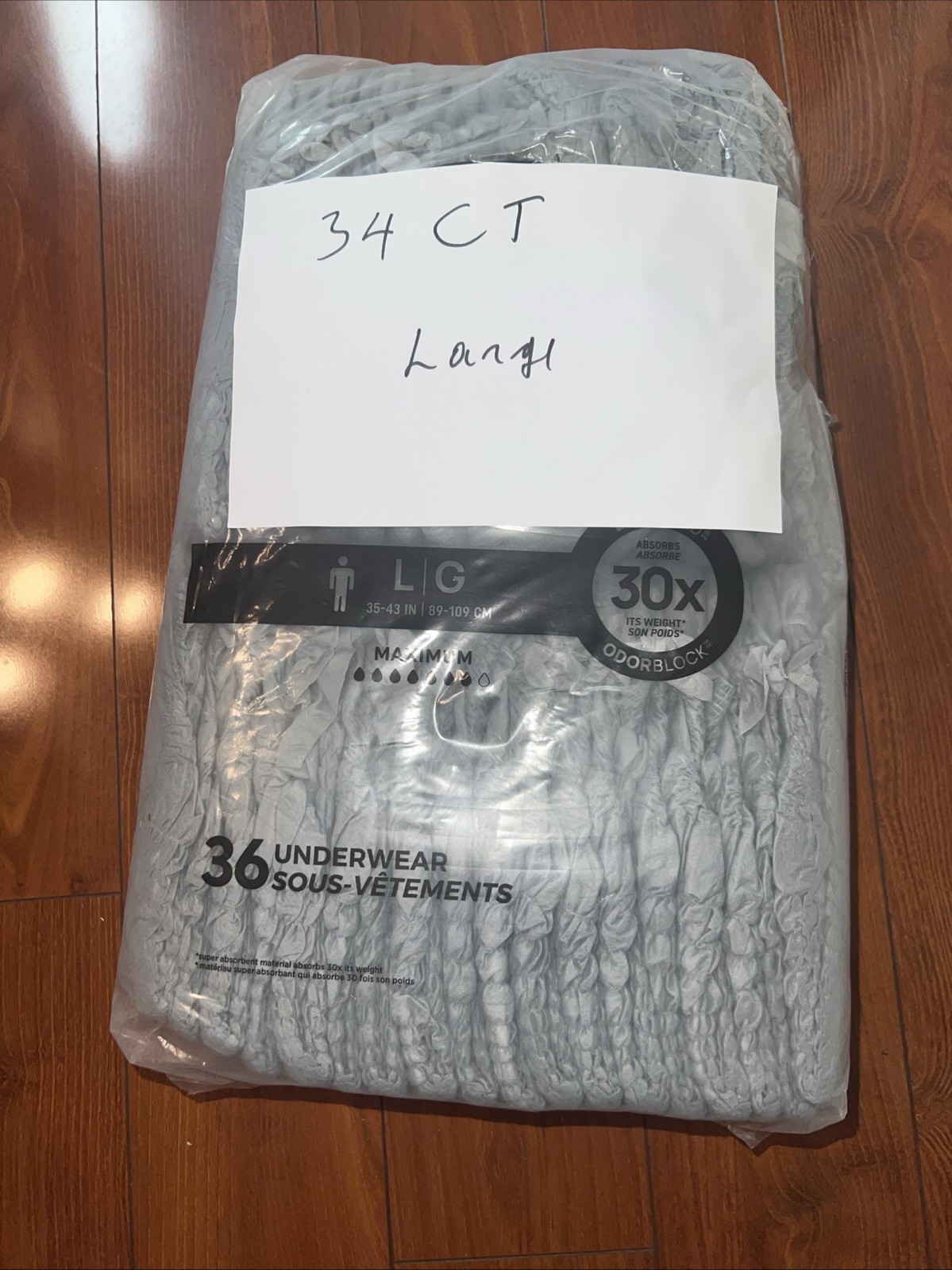 Depend Fresh Protection t Incont Underwear for Men, L, Grey 34 count open bag