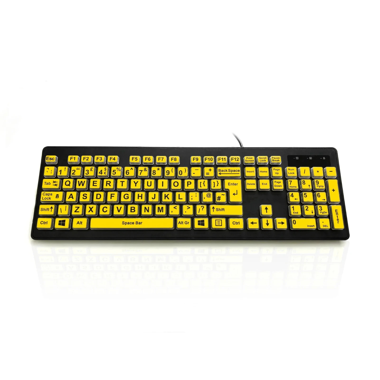 Big Button Keyboard Stickers High Visibility Hi-Viz UK Laptop Computer Labels