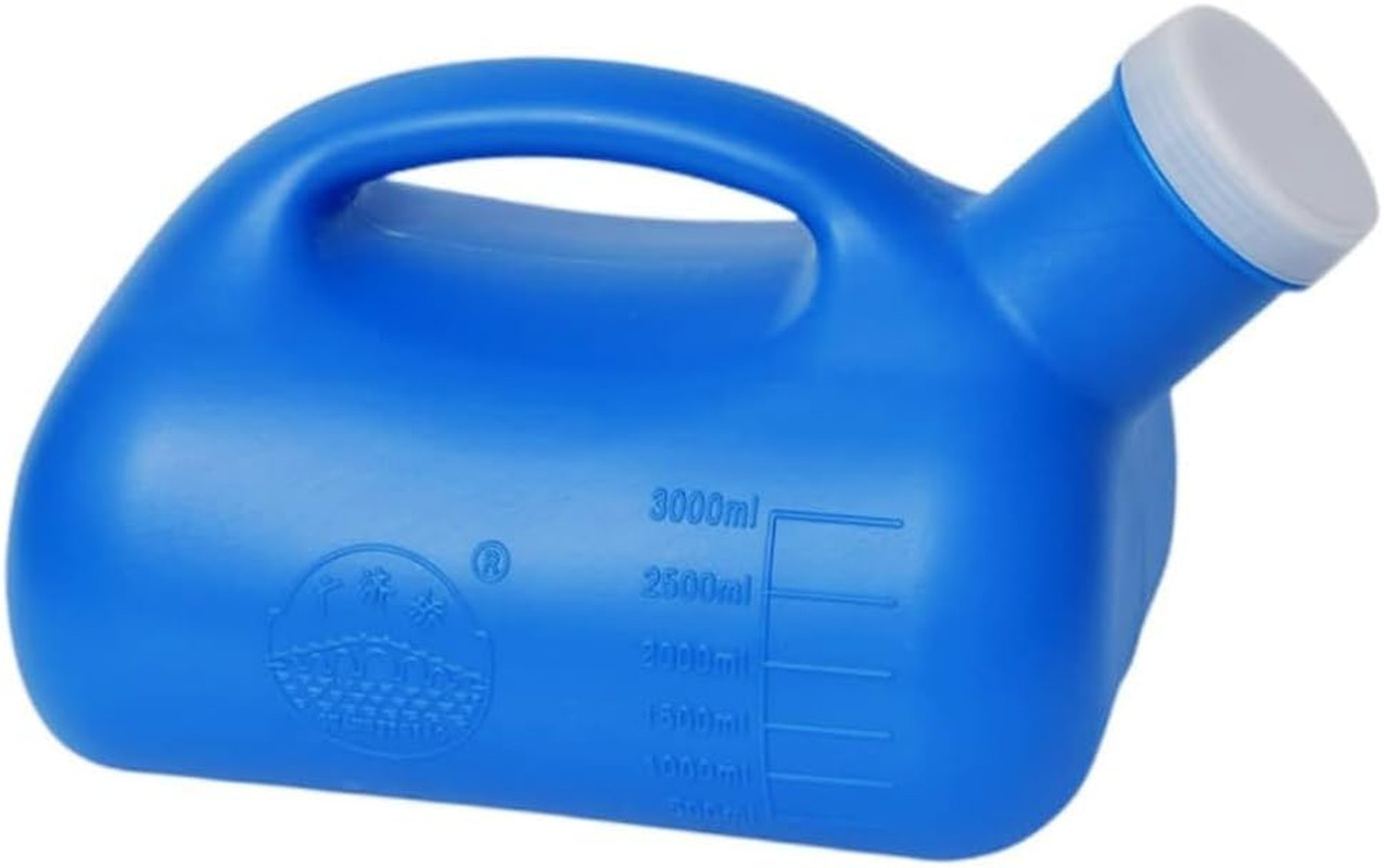 3000ML Large Male Urinal, Portable Mens Potty Pee Bottle Collector Toilet (Blue