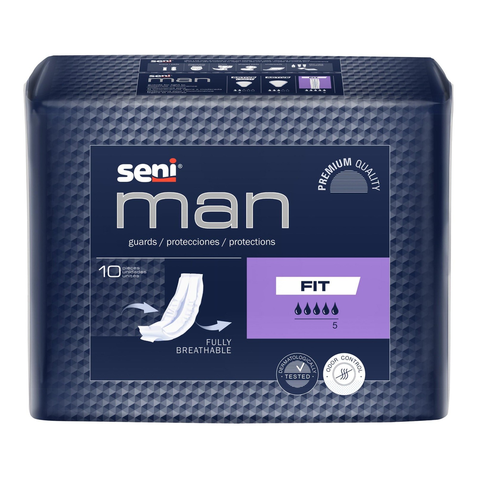 Seni Man Active Guards, for Men, Heavy Absorbency, 3 x 1 x 2 in, 10 ct
