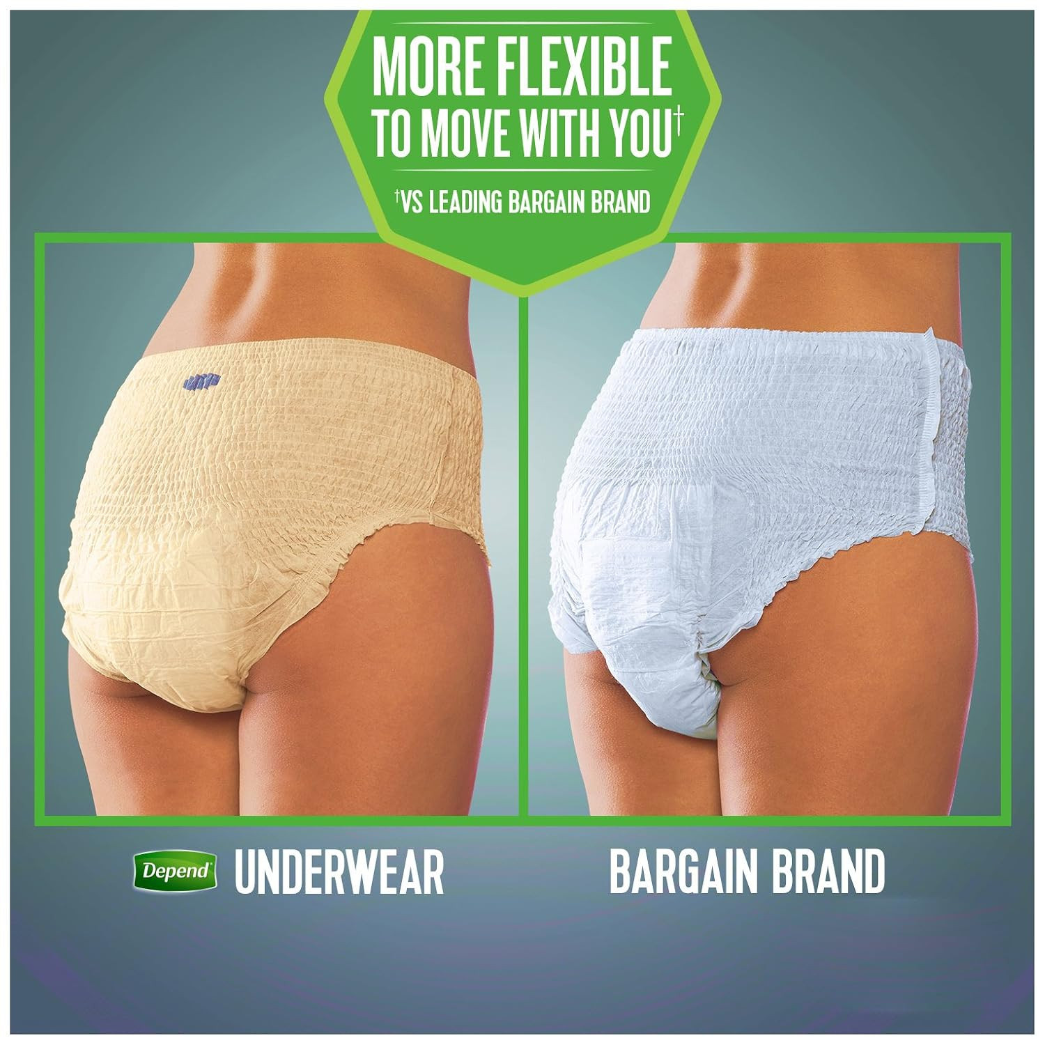Depend FIT-FLEX Women Maximum Absorbency XL Tan Underwear 15 CT
