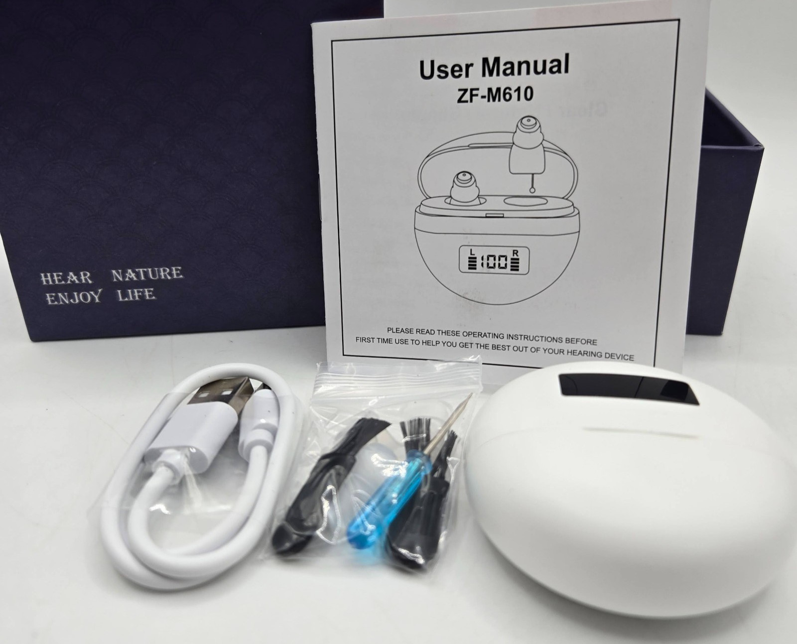Hear Nature Enjoy Life Left / Right Side Ear Hearing Aids ZF-M610