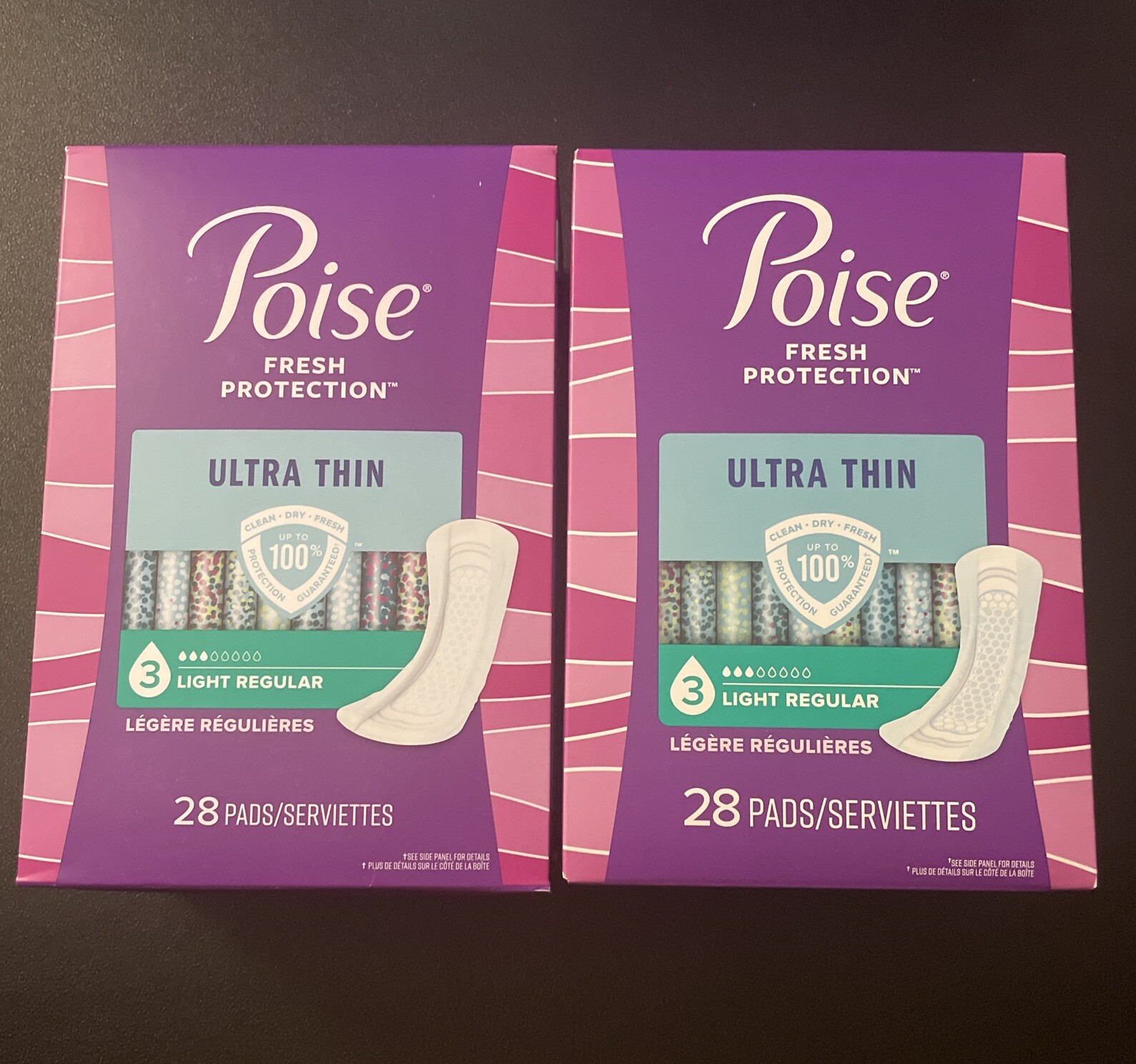 2x Poise Ultra Thin Postpartum Incontinence Pad – Light Absorbency, 28 Count Ea