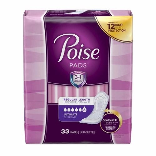 Bladder Control Pad Poise 3-1/2 X 16 Inch Pack Of 33 By Poise