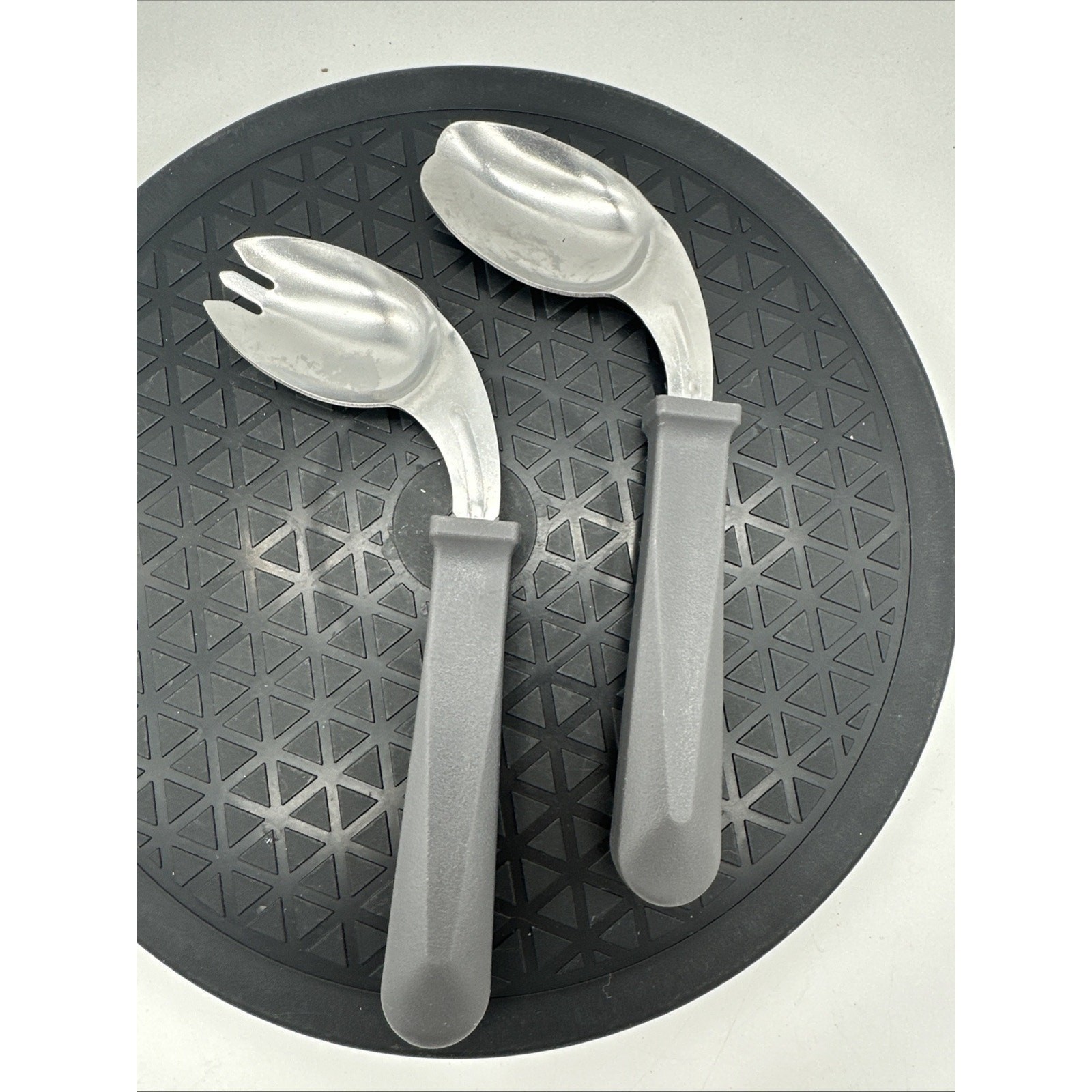 Deluxe Easy-Hold Offset Spoon, Fork RighHand, Stainless Steel Utensil