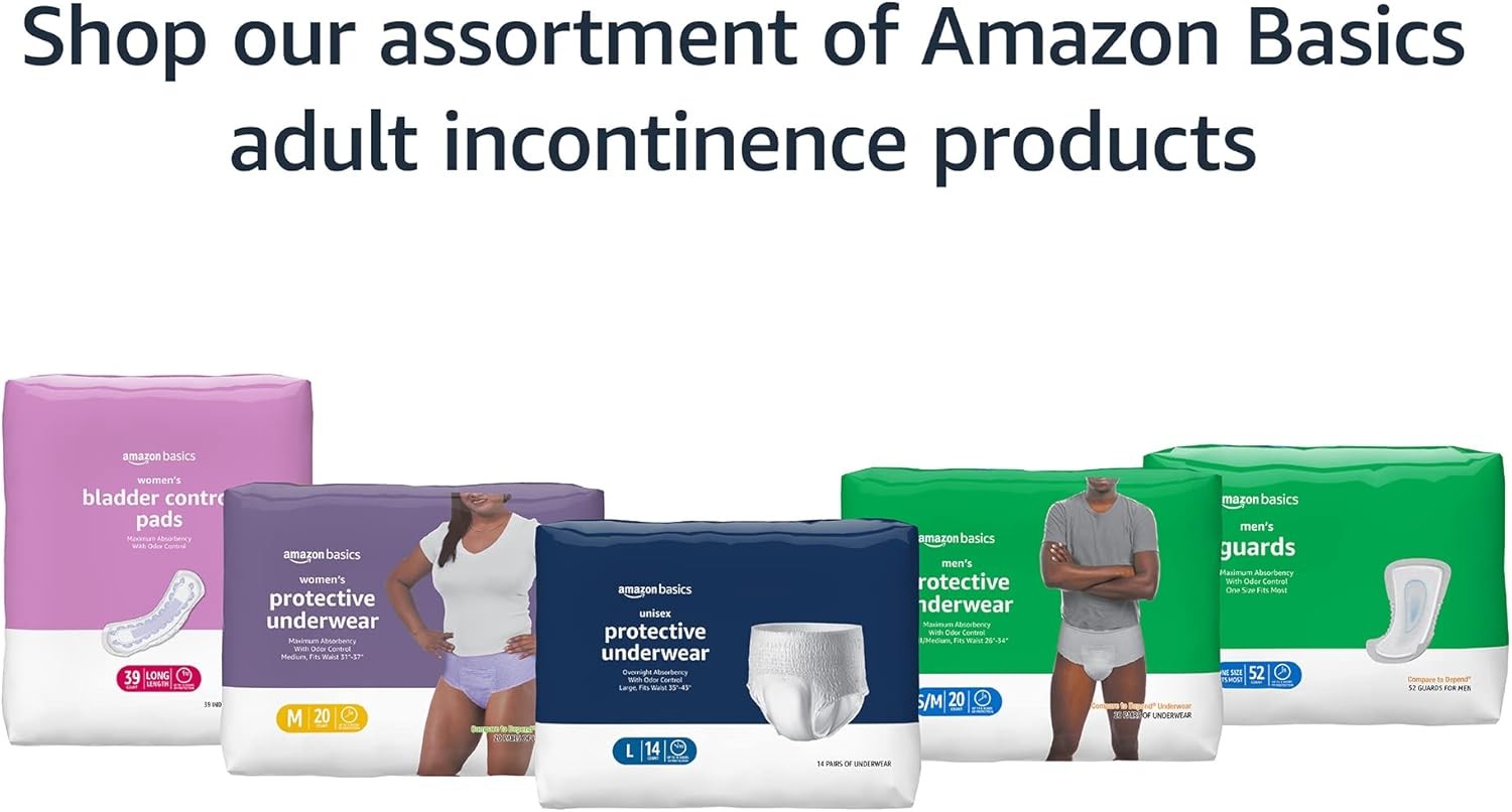 Amazon Basics 180 Pack Light Absorbency White Women’s Incontinence Pads