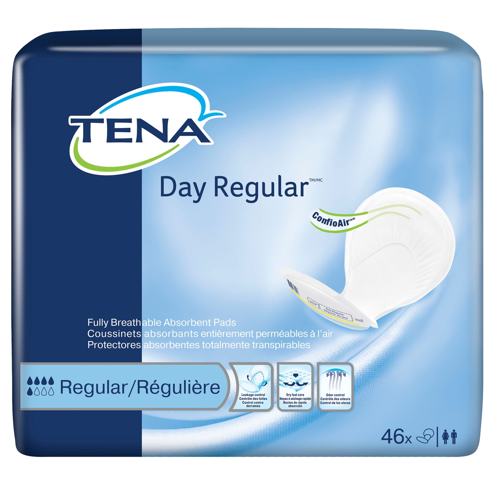 TENA ProSkin Day Regular Unisex Incontinence Liner Contoured 24″ L 62418 46 Ct