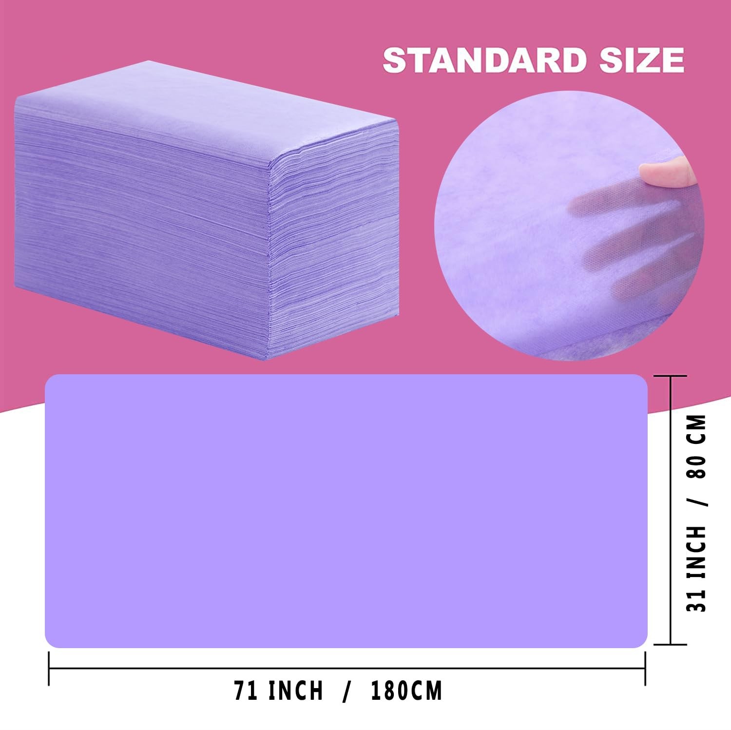 Disposable Bed Sheets 100 Pcs 31″ x 71″ Massage Table Purple 100 PCS