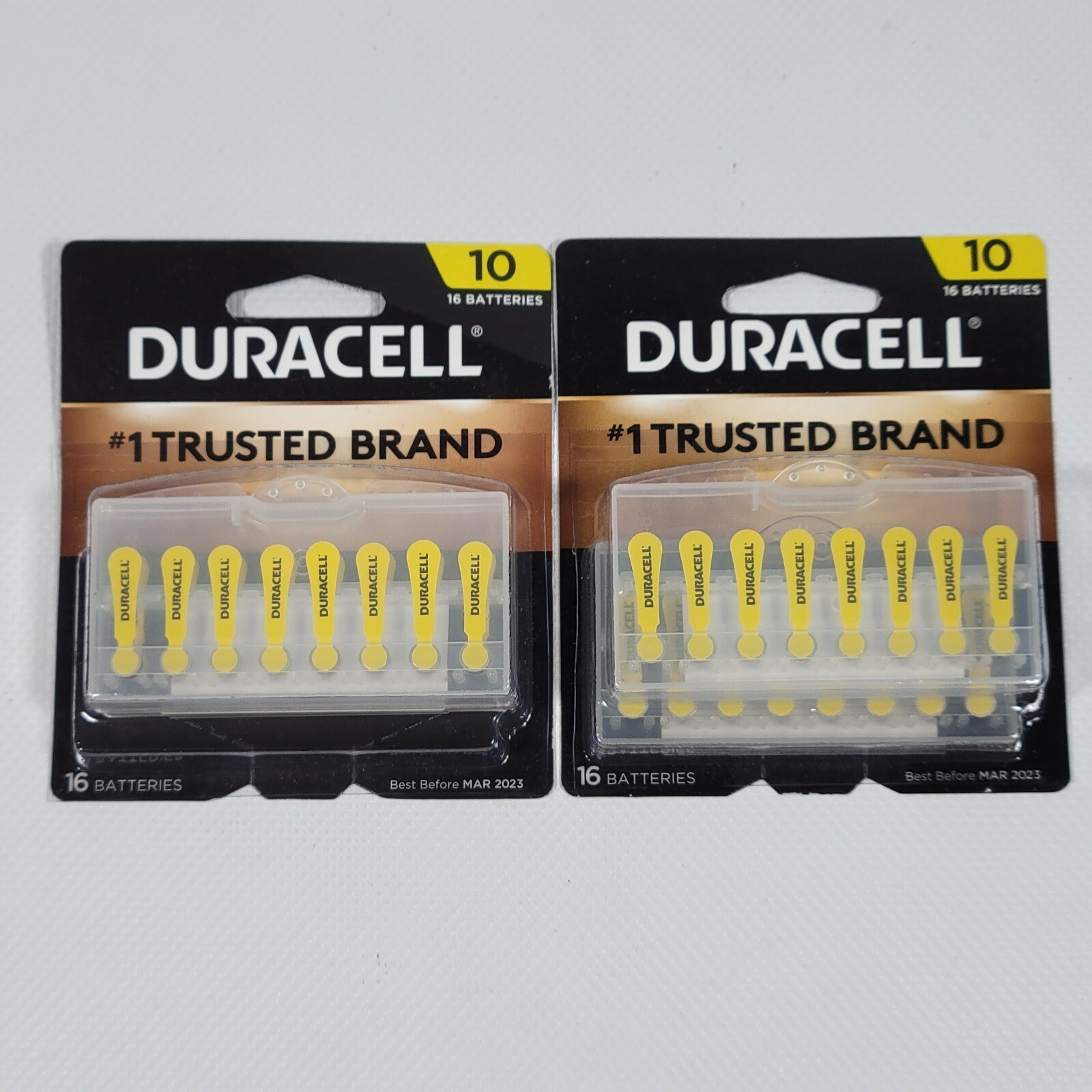 NEW SEALED LOT OF 32 SIZE 10 Duracell Hearing Aid Batteries (2x 16 pack)