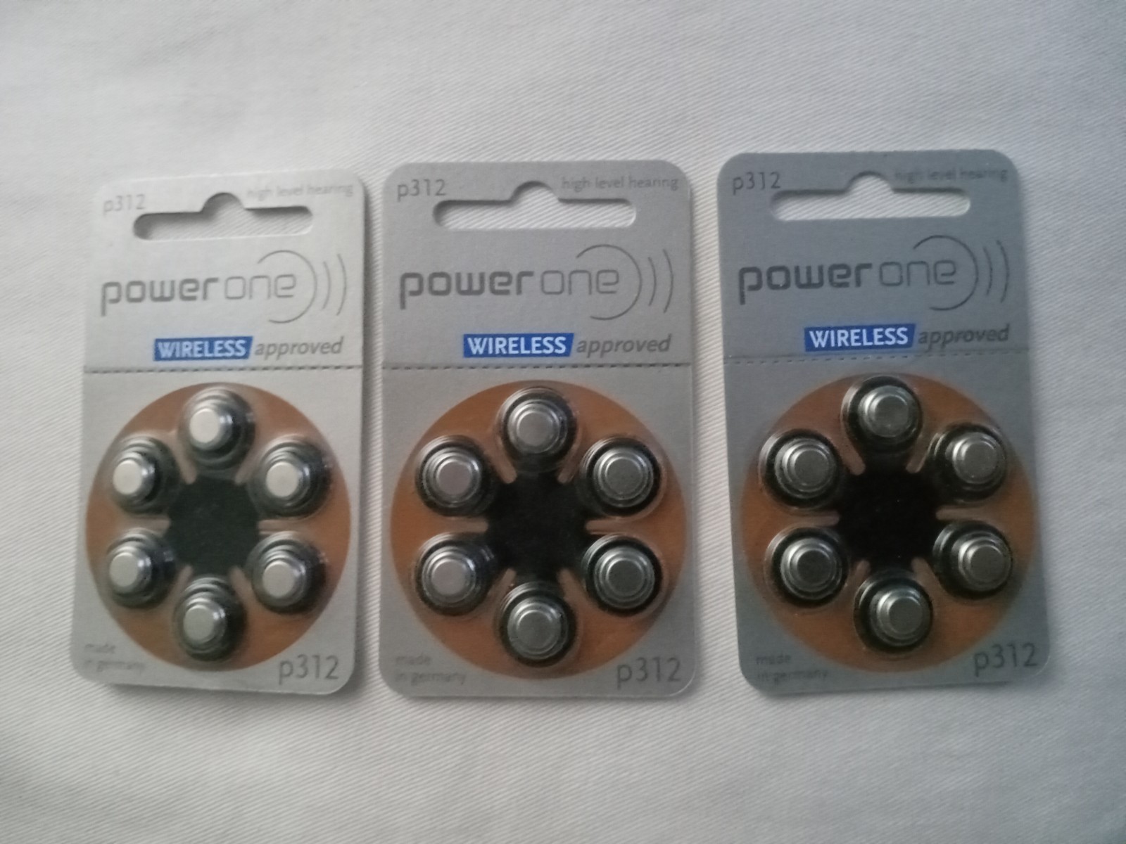 Power One P312 Hearing Aid Batteries, 6-Pack, 1.45V 170mAh