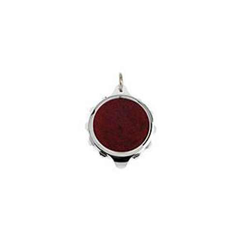 SOS Talisman Chrome Plated Burgundy Pendant & Chain