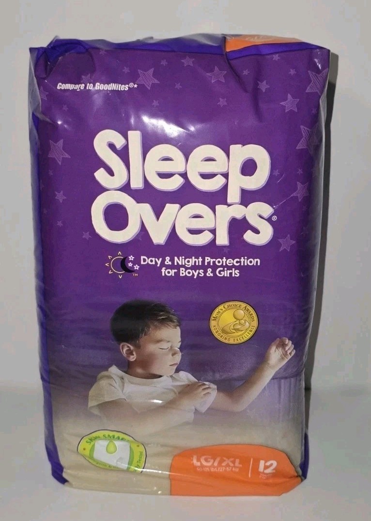 1 Cuties Sleep Overs Incontinence Pants, Size L/XL (60-125) lbs~12 Count Pack