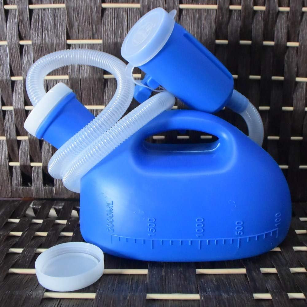 Urinals for Men, Men’s 2000ML Portable Potty with Tube (Blue) | Male Bed Urinal