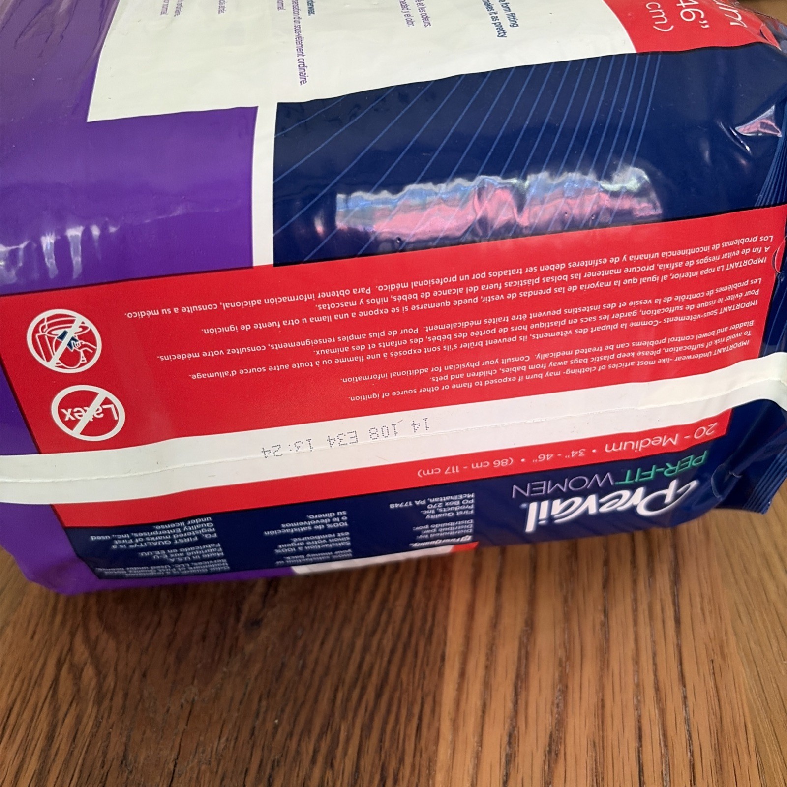 Prevail Disposable Underwear Female Medium34″-46″ 20 Count PER-FIT EXT ABSORBENY