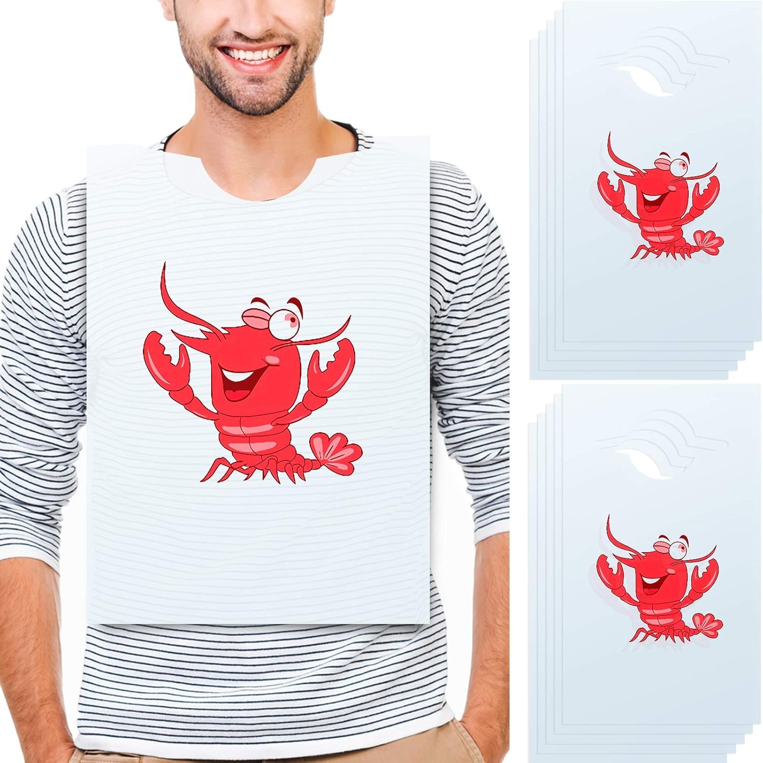 SATINIOR 30 Piece Lobster Bibs 23 Inch Crawfish Boil Party Supplies Crab…