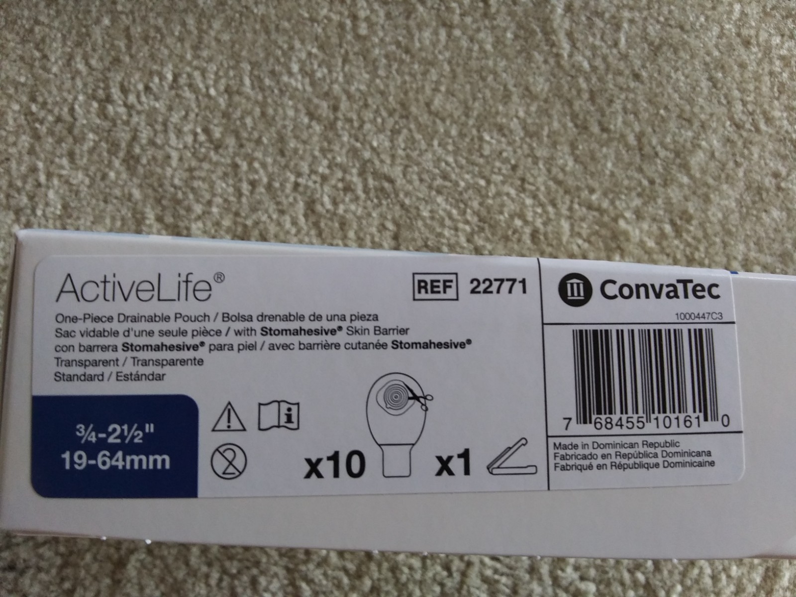 22771 CONVATEC ACTIVELIFE Cut to Fit Drainable 10/Box- XP 2030- BUY 3 @ 10% OFF