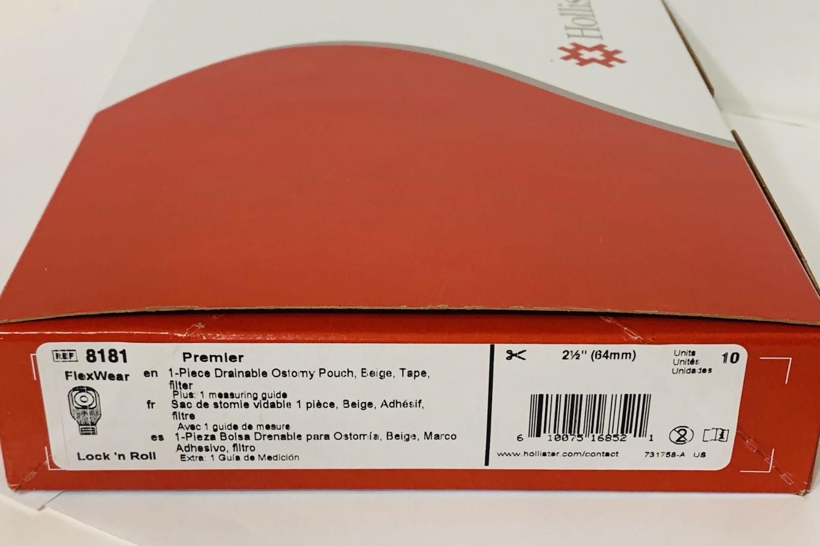 10 Hollister 8181 Pouches 1-Piece Cut to Fit 2-1/2″ 1BX/10EA Exp.2027-2028