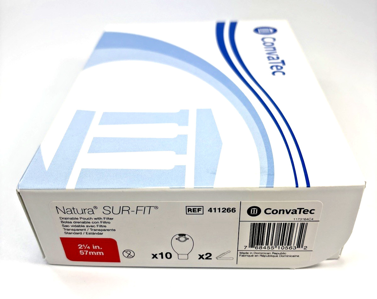 10 ConvaTec 411266 Natura® SUR-FIT® 2-Piece Drainable Pouch 2¼” Exp 2027