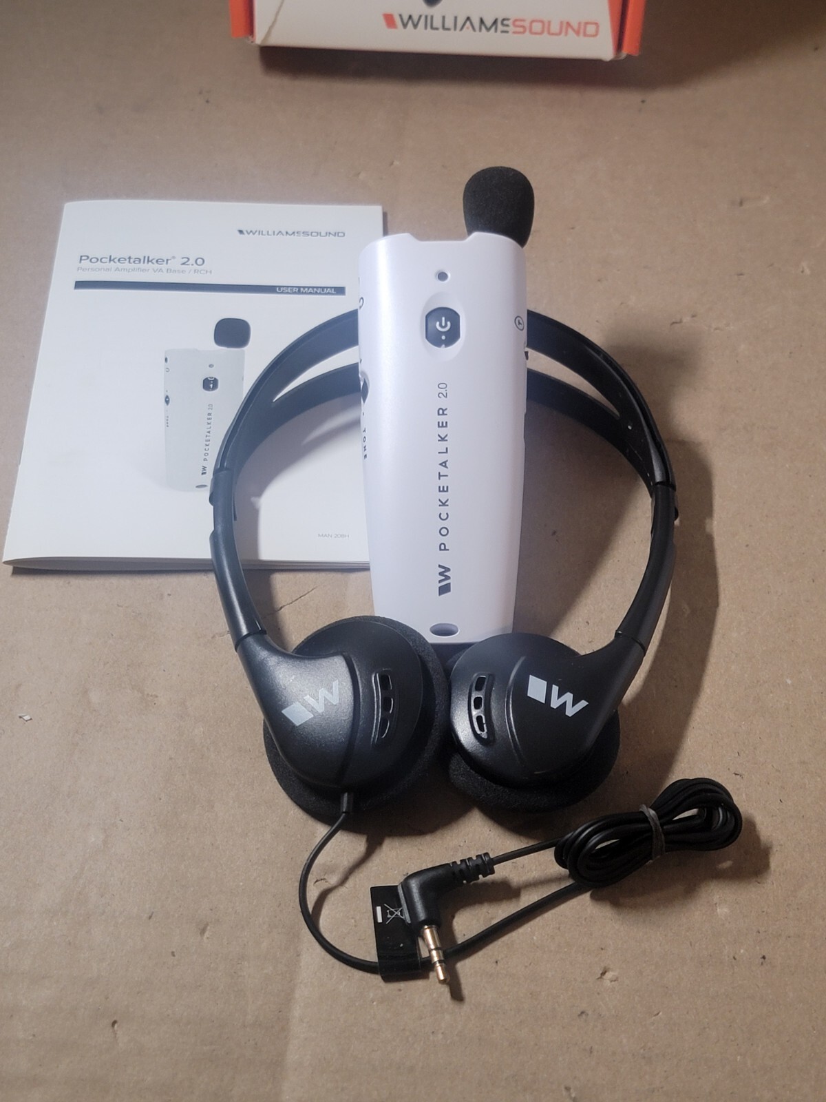 Williams Sound PockeTalker 2.0 Personal Hearing Amplifier w/Headphones Ergonomic