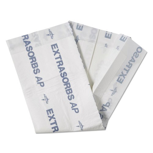 Medline Extrasorbs Air-Permeable Disposable DryPads, 30×36, White, 10 Pads/Pack