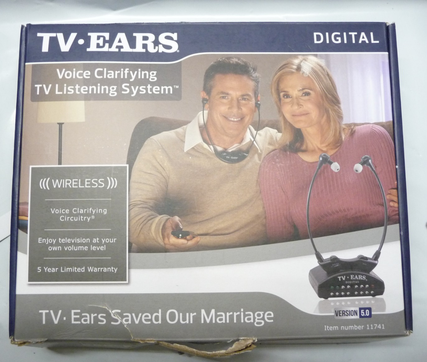 TV Ears 11741 Version 5.0 In-Ear Digital Wireless Hearing System Black