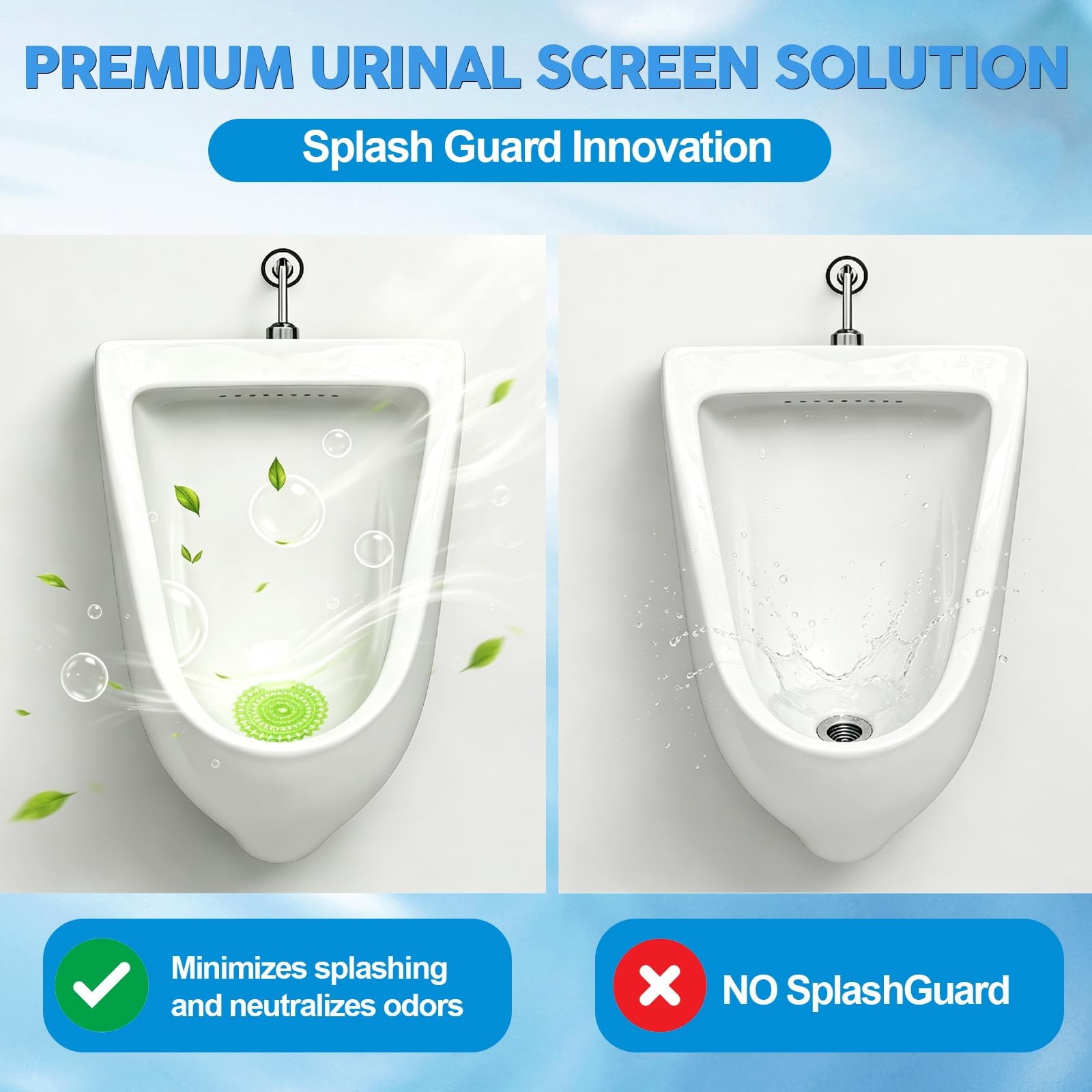 Xirbaig 20 Pack Urinal Screens Deodorizer3D Anti-Splash Odor Protection Urinal