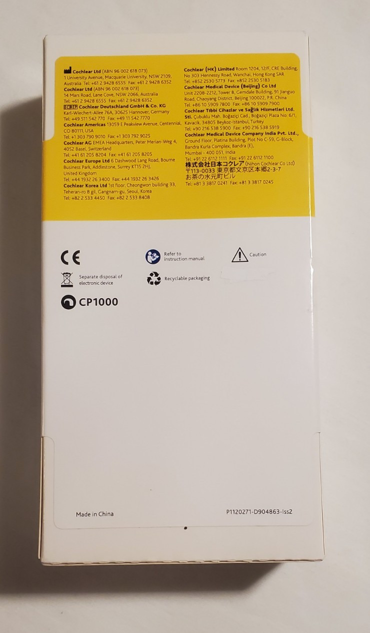 Cochlear USB Power Adapter Black CP1000 REF#730907 Brand New Sealed Orig Box