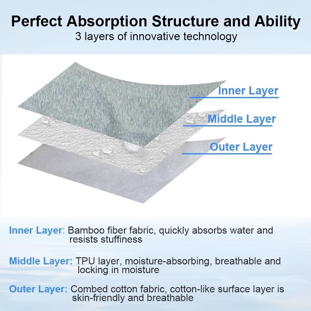 Black Reusable Adult Diaper Cover – Soft Cotton, 200-300 ml Absorbency
