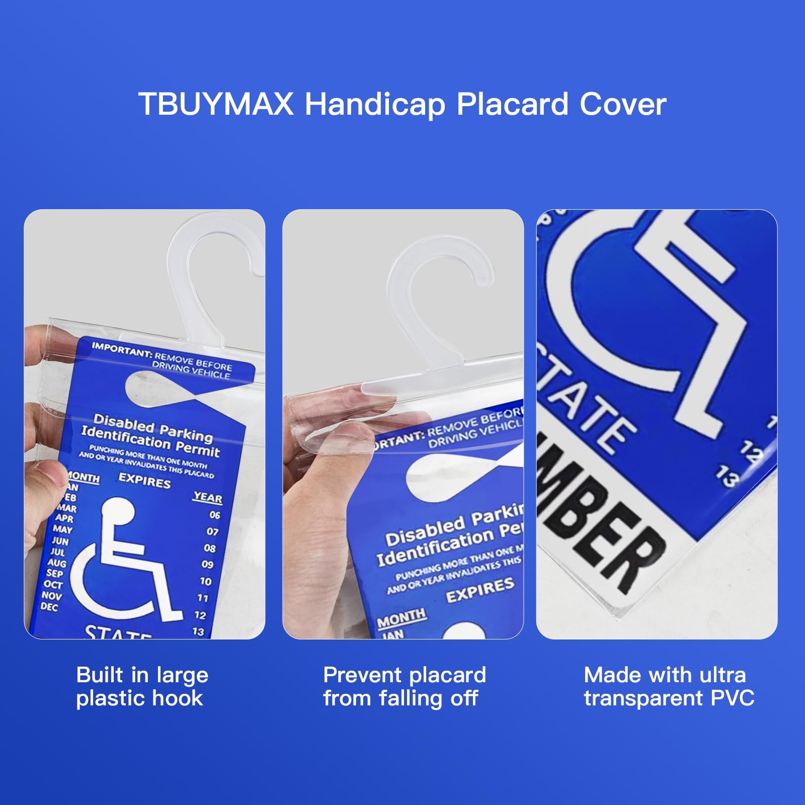 Handicap Placard Holder for Auto, Ultra Transparent Handicapped Placard Holde…