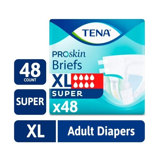 TENA ProSkin Unisex Adult Diapers Super Absorbency XL 48Ct
