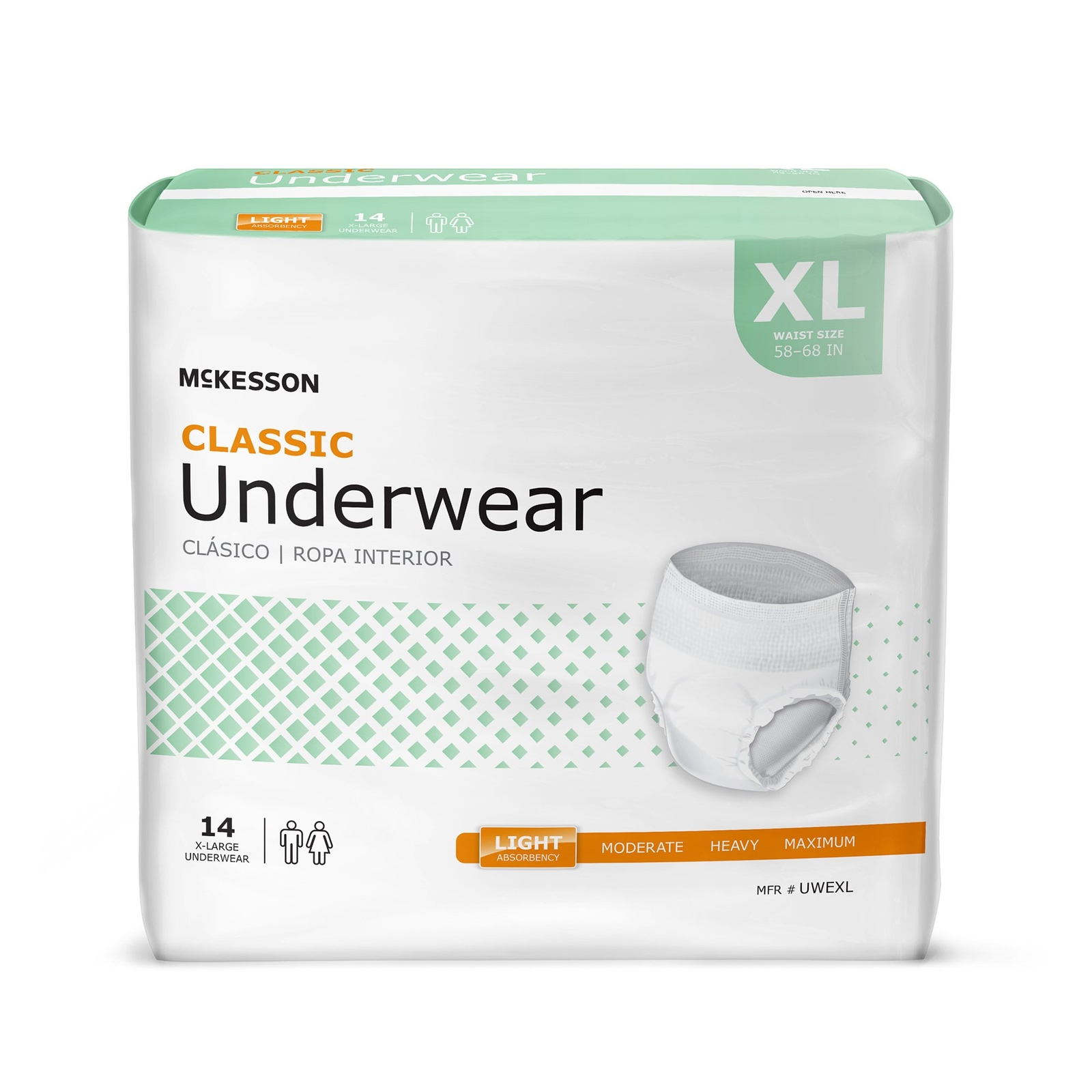 McKesson Adult Disposable Pull On Up Underwear Diapers XL Light Absorbency 14 Ct