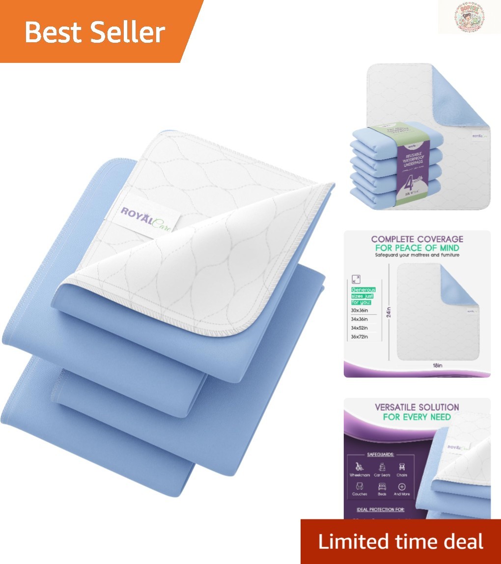 Economical 4-Pack 18×24 Incontinence Bed Pads – Comfortable & Durable Protection