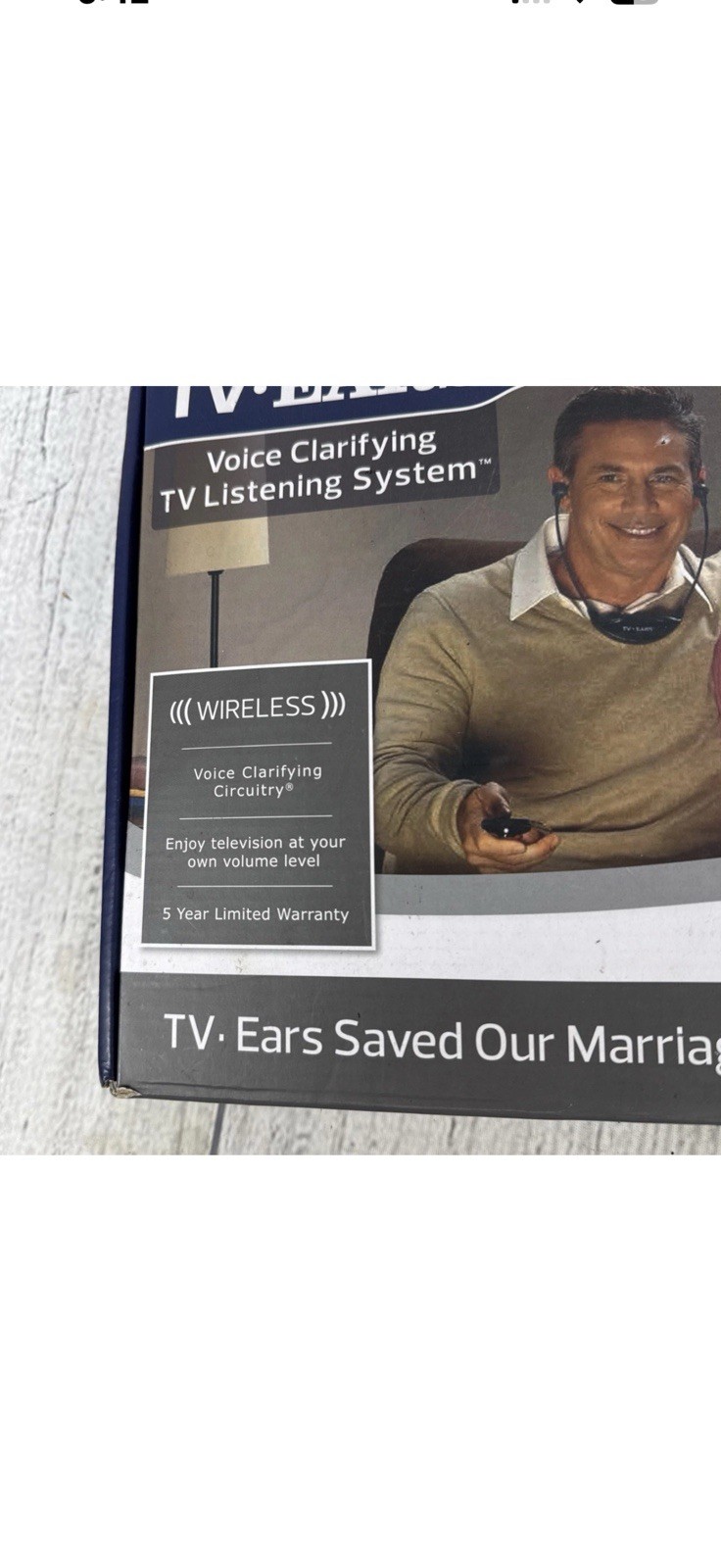 TV Ears 5.0 Analog Wireless Headset Listening System Charging Base, Black Tested