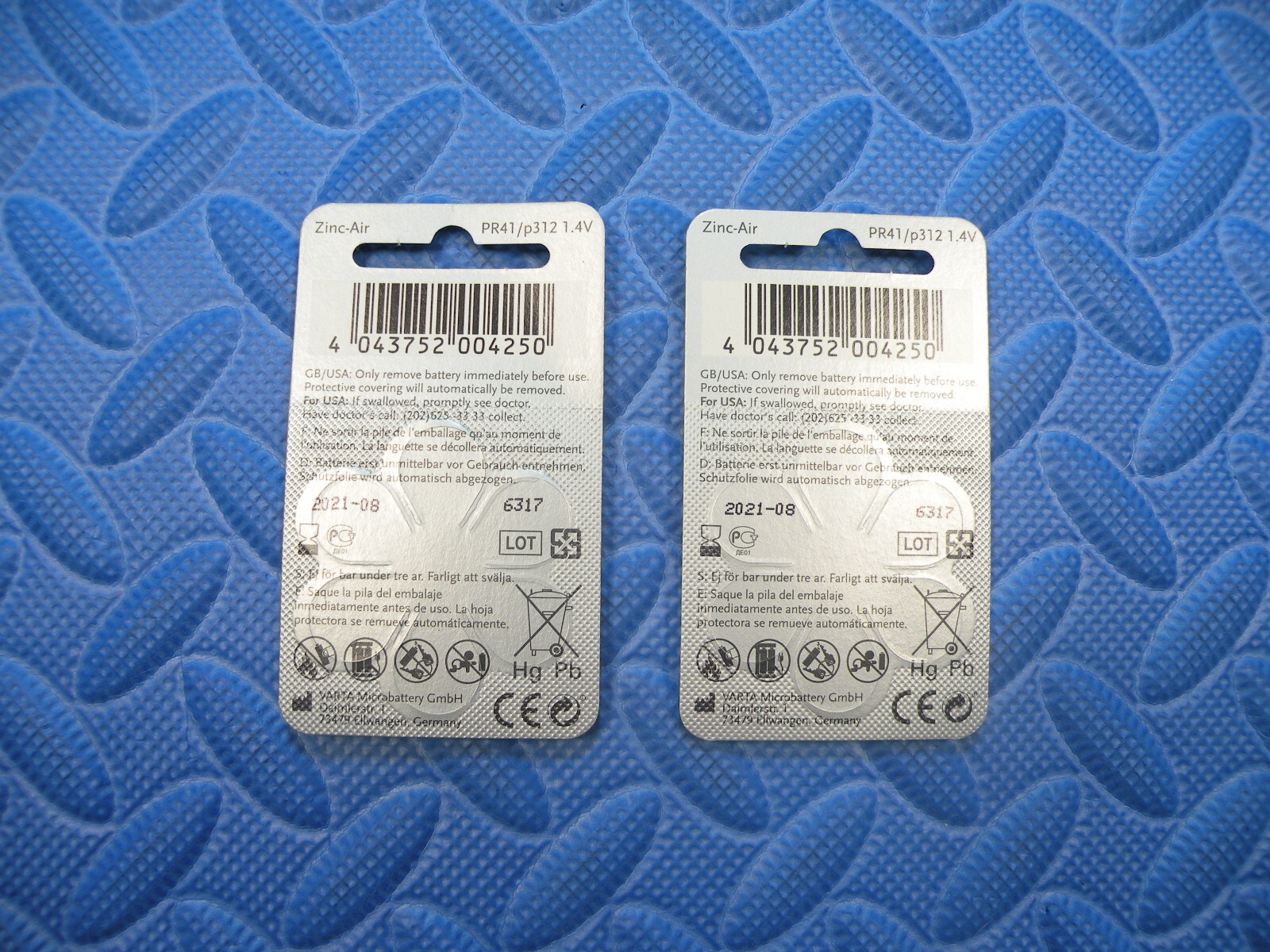 (x2) Power-One High Level Hearing Aid P312 PR41/p312 1.4V Batteries