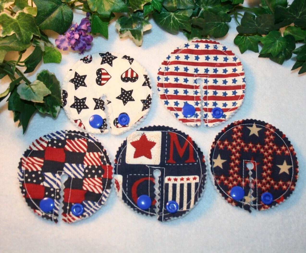 3.25 Inch Pads G-tube pads. All American Flags Set of 5