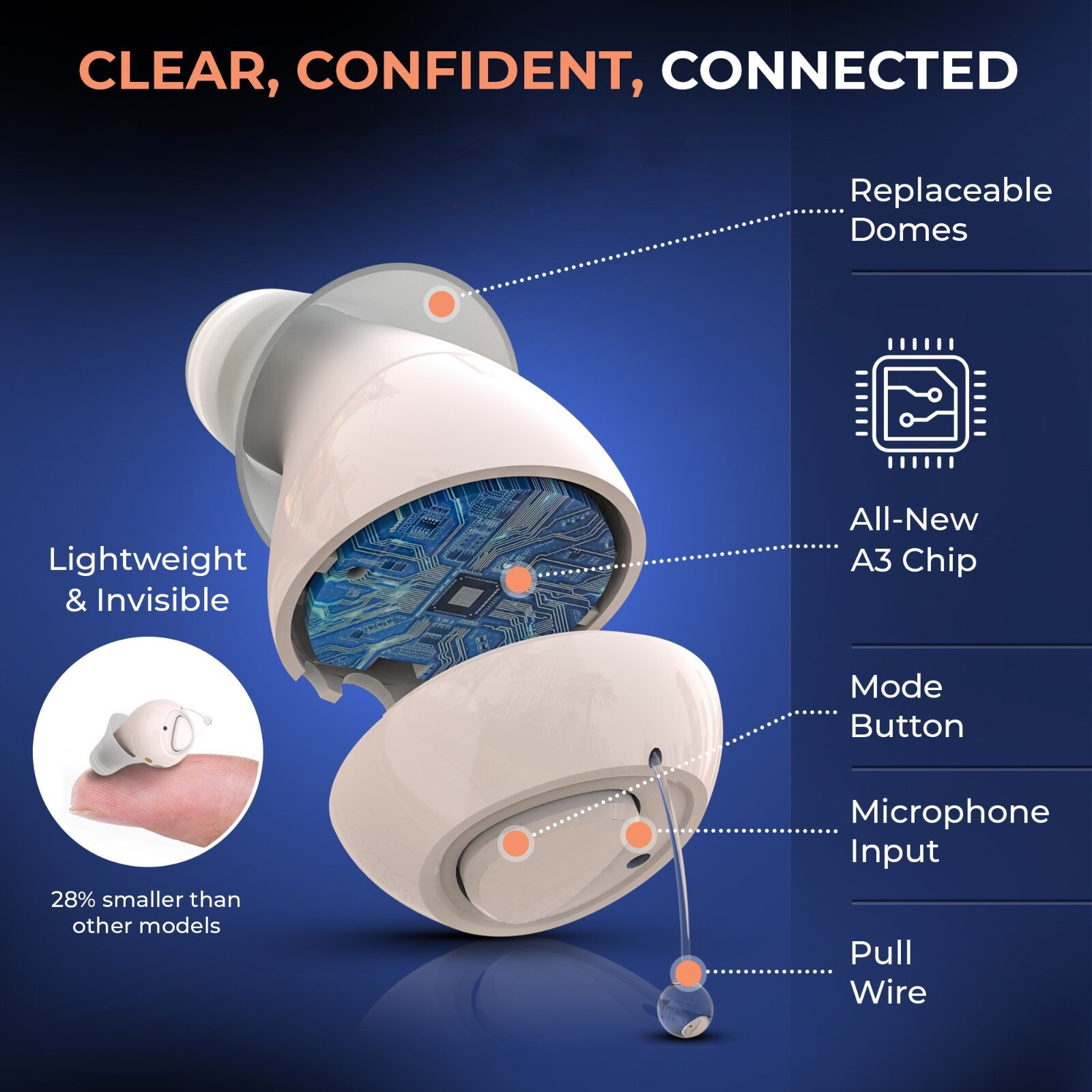 Hearing Aids Rechargeable UV Case Digital Noise Canceling