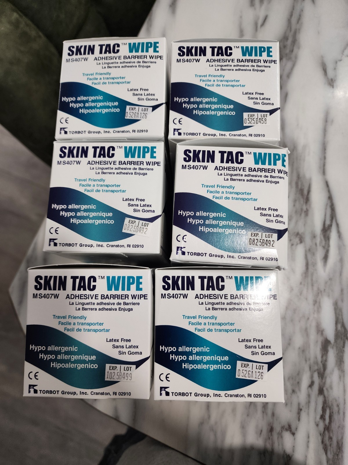 Torbot Skin Tac Adhesive Barrier Wipes – 6 Box of 50 Each. expired date