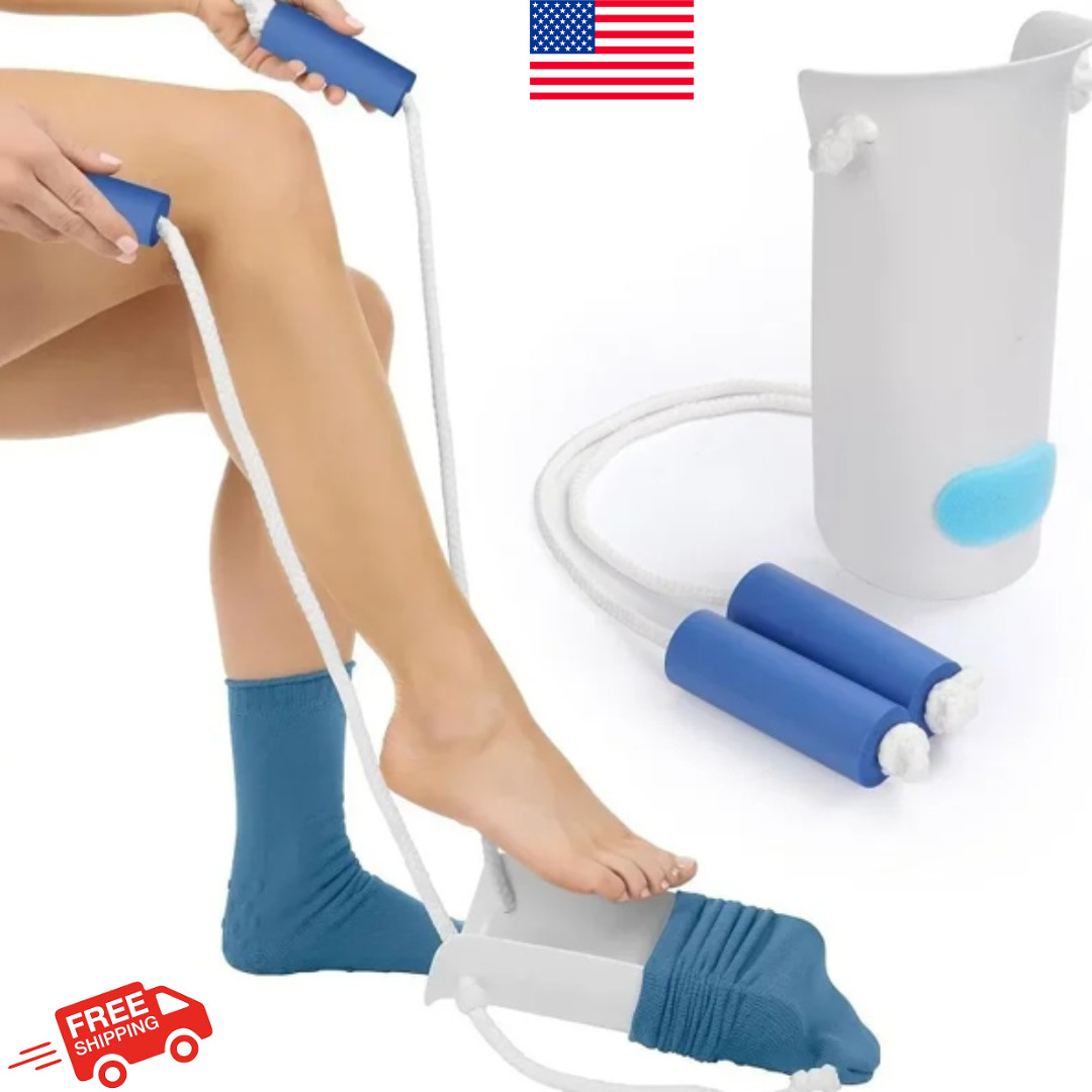 No bending Sock Aid Easy On and Off Stocking Slider Donner Pulling Assist Device