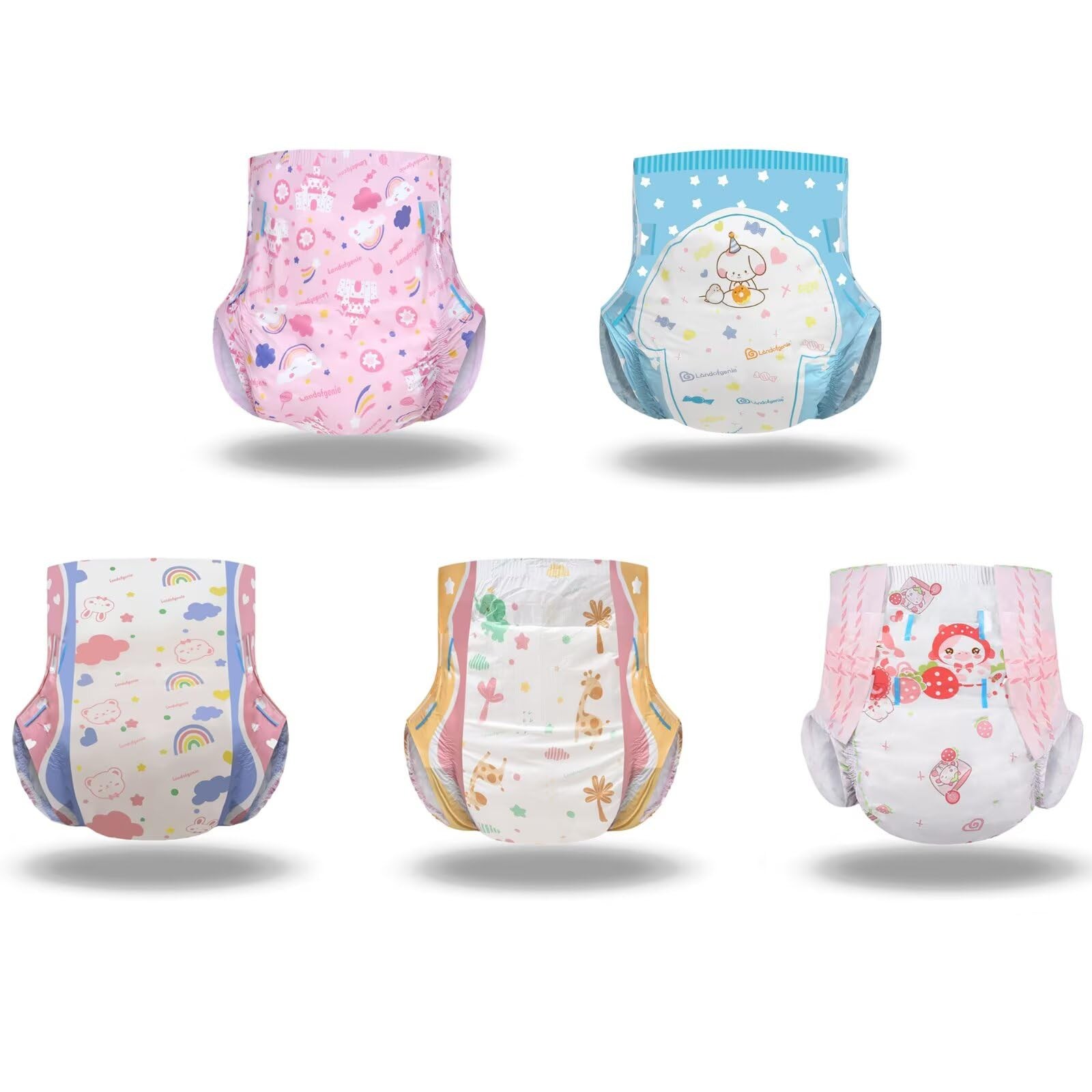 Landofgenie Adult Diapers with Tabs High Absorbency Print Diaper for Women an…
